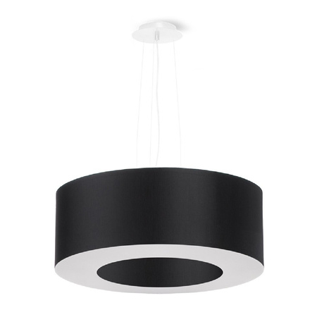 Lampa Sufitowa Wisząca Zwis 5x E27 Żyrandol Okrągła Czarna Minimalistyczna Saturno Sollux