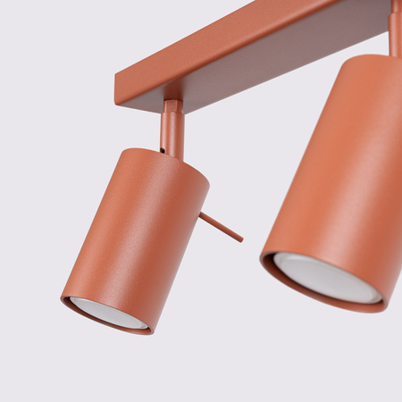 Lampa Sufitowa Reflektor Tuba Spot 2x GU10 Ochra Czerwona Ring Bittersweet Shimmer SL.1507 Sollux