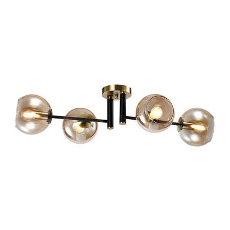 Lampa Sufitowa Dekoracyjna E14 Czarna Złota Elegance Kobi