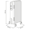 Grzejnik Olejowy 2000W Regulowany Termostat Biały Sanico Goldlux