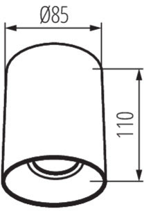 Oprawa natynkowa halogenowa SPOT TUBA okrągła RITI GU10 czarno-złota IP20 Kanlux