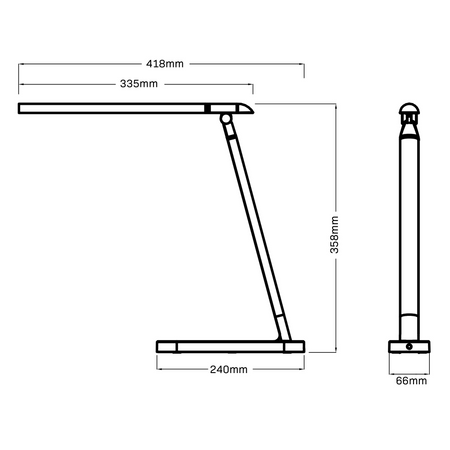 Lampka Biurkowa LED Stołowa 7W 400lm 4000K Neutralna 120° Czarna Srebrna Ściemnialna Madera Sanico Goldlux