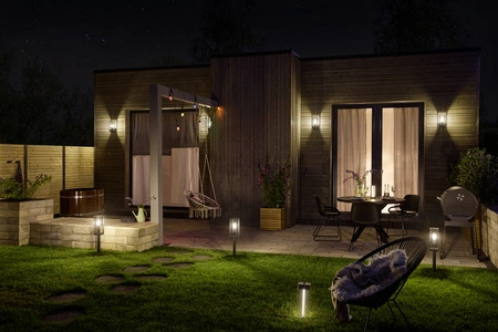 Kinkiet Ogrodowy Lampa Elewacyjna Zewnętrzna E27 Szary IP44 z Czujnikiem Ruchu i Zmierzchu Endura Osram