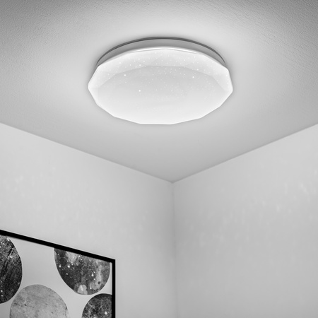 Plafon LED Lampa Sufitowa Natynkowa 18W IP44 Okrągły GLORY 2 Diament 33cm LUMILED