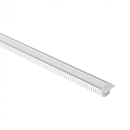 Profil Aluminiowy LED Wpuszczany Podtynkowy Anodowany 2m z Kloszem Mlecznym do Taśm LED + Zaślepki seria PW Ecolight