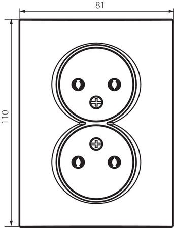 Gniazdo Sieciowe Zasilające Podwójne 16A Uziemienie Prostokątne Czarne LOGI Kanlux