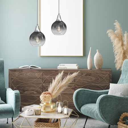 Lampa Wisząca Sufitowa MONTE Srebrna fi 150 1xE27 Milagro