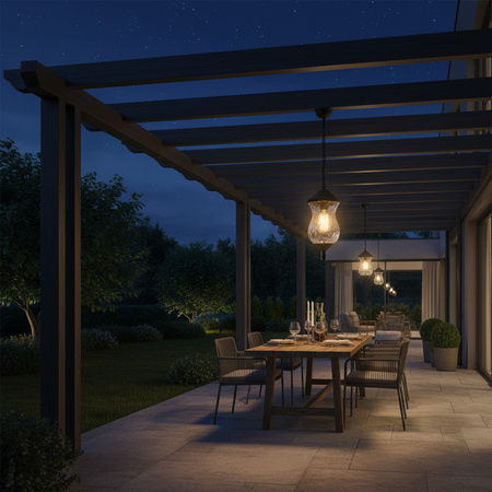 Lampa Ogrodowa Wisząca LED MARSYLIA 9W 3000K Czarna 110cm - GOLDLUX (Polux)