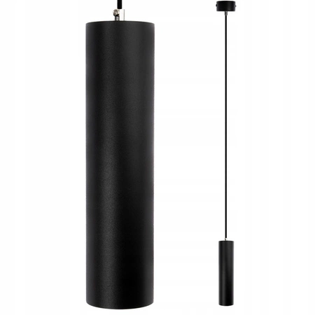 Lampa Wisząca Sufitowa 1xGU10 CIRUS Zwis Tuba Czarna 24cm