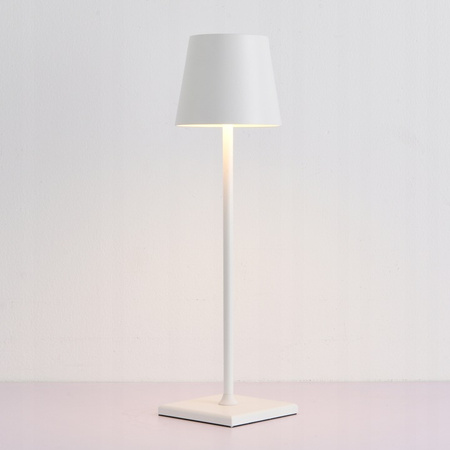 Lampka Biurkowa Stołowa LED 3W 200lm 4000K Neutralna Akumulatorowa Szkolna Nocna Ściemnialna Włącznik On/Off Biała Solio Masterled