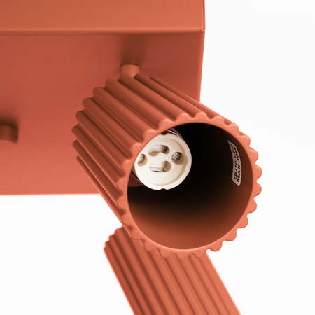 Lampa Sufitowa Reflektor Tuba Spot 4x GU10 Ochra Czerwona Karbon Deep Space SL.1640 Sollux