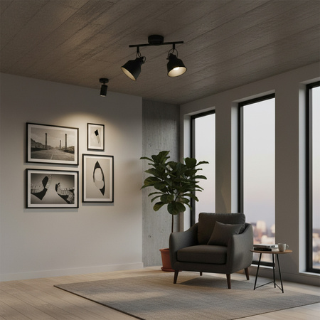 Oprawa ścienna KINKIET Spot Niko 2xE14 GOLDLUX (Polux) CZARNY