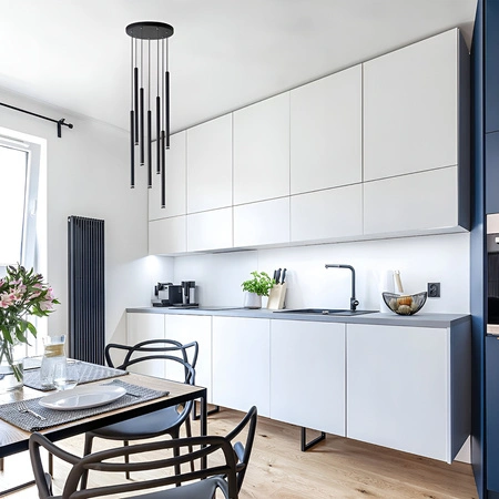 Lampa Wisząca Sufitowa PIERO 7xG9 Regulowana Czarna Okrągła MASTERLED