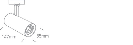 Reflektor szynowy 3 – fazowy TORN biały LED 4000K 9,5W 900lm