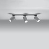 Lampa Sufitowa Oprawa Natynkowa 3x GU10 SPOT TUBA Reflektor Ruchoma Minimalistyczna Tubularna Szara Nowoczesna Ring Sollux