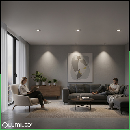 Oprawa Halogenowa Podtynkowa Kwadratowa Ruchoma TRIX 3w1 GU10 6W 3000K Srebrny LUMILED