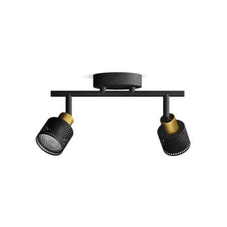 Lampa Sufitowa Reflektor 2x GU10 Czarna-Miedziana Niall Philips