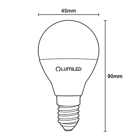 Zestaw 6x Żarówka LED E14 P45 8W = 60W 806lm 4000K Neutralna 180° LUMILED