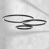 Lampa Wisząca Sufitowa GALAXIA Czarna 85W LED Okręgi Milagro