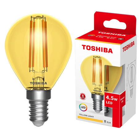 Żarówka LED E14 G45 4,5W Ciepła Filament TOSHIBA