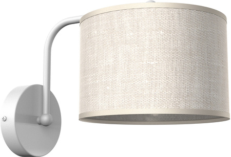 Lampa Ścienna Kinkiet LINO Biała Lniana 1xE27 Milagro