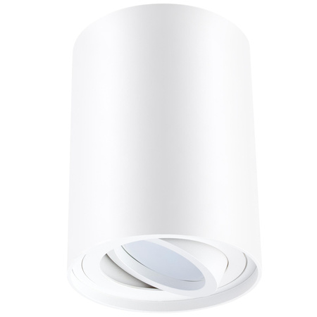 Oprawa Natynkowa HALOGENOWA Spot Tuba Ruchoma Okrągła Biała 115mm + Żarówka LED GU10 6W 120° 6500K AMAT-L LUMILED