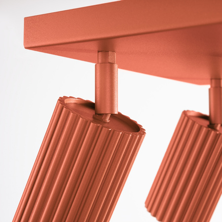 Lampa Sufitowa Reflektor Tuba Spot 4x GU10 Ochra Czerwona Karbon Deep Space SL.1640 Sollux