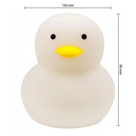 Lampka Nocna LED Biurkowa Stołowa Dziecięca 0.4W 1lm RGB 360° Biały IP67 Kaczka Masterled
