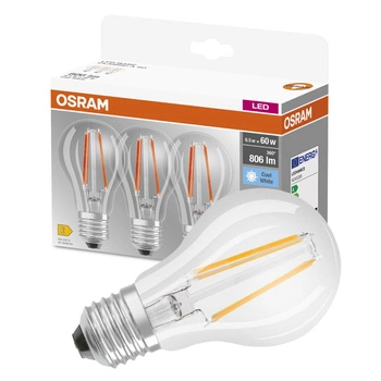 3PAK Żarówka LED E27 A60 6,5W = 60W 806lm 4000K Neutralna 360° OSRAM