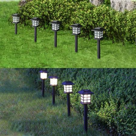 Lampa ogrodowa LED Solarna Wbijana LANTERN DOMEK 4000K Czarna