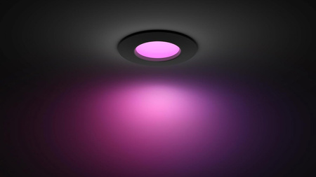 Panel LED Oprawa Podtynkowa Wpuszczana 8.3W 1000lm IP44 White and Color Ambiance RGB + TW Czarna Inteligentna SMART Zigbee Bluetooth Slim Downlights Philips HUE