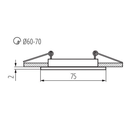 Oprawa sufitowa podtynkowa NAVI MR16 GU5.3 12AC/DC Kwadratowa Czarna KANLUX