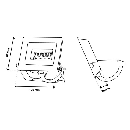 Naświetlacz LED ZUNA2 20W 1800lm 4000K IP65 Czarny LUMILED