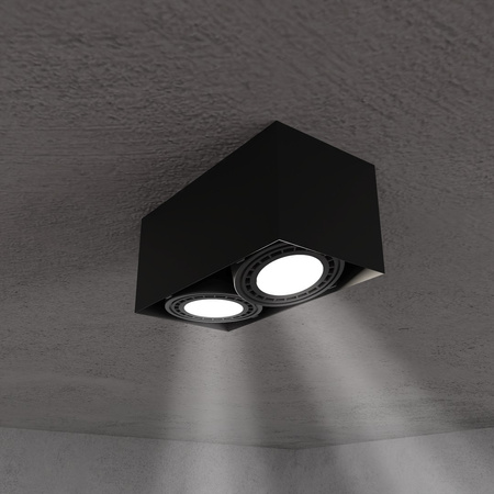 Oprawa Natynkowa Halogenowa Plaza 2xGU10 AR111 Czarna Spot Milagro