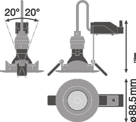 Panel LED Oprawa Podtynkowa Punktowa GU10 9.5W 575lm CCT Ściemnialna Oczko Spot Biały Kit LED Ledvance