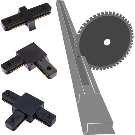 Zestaw Szyna Oświetleniowa Szynoprzewód 2m + 3x Lampy Szynowe LED 15W 4000K Czarna