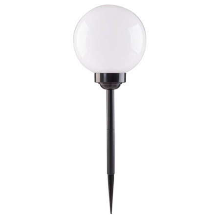 Lampa Solarna Ogrodowa LED Wbijana Biała Kula 25cm