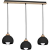 Lampa wisząca w stylu skandynawskim sufitowa czarna MiLAGRO DAMA 3x E27 Drewno + metal