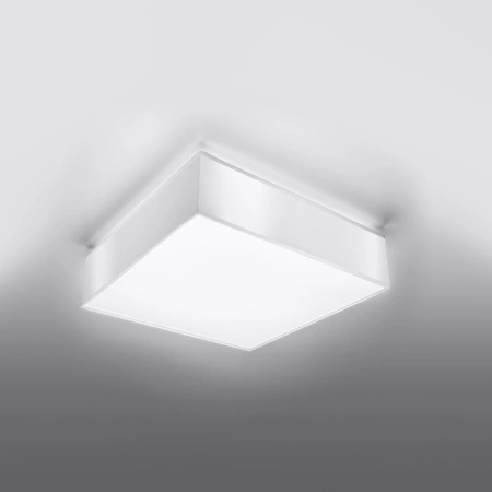 Lampa Sufitowa Plafon 2x E27 Kwadratowa Biała Minimalistyczna Horus Sollux