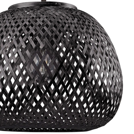 Lampa Sufitowa Wisząca Zwis E27 Czarna BAMBOO NATURAL Sanico Goldlux