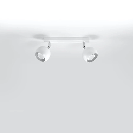 Lampa Sufitowa Oprawa Natynkowa Reflektor 2x GU10 Ruchoma Minimalistyczna Kulista Biała Nowoczesna Oculare Sollux