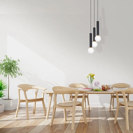 Lampa wisząca ZWIS czarno-biało-złota MiLAGRO AURIS 3x E14