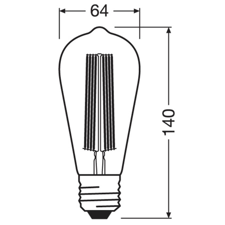 Żarówka LED E27 ST64 11W = 42W 500lm 1800K Ciepła 320° Filament OSRAM Vintage 1906