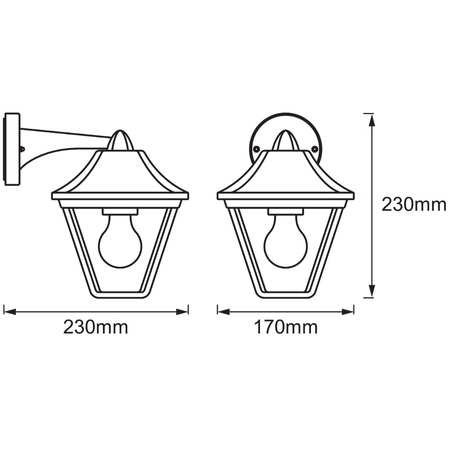 Lampa Ogrodowa Zewnętrzna Kinkiet Elewacyjny LED E27 IP44 Czarny Endura Ledvance
