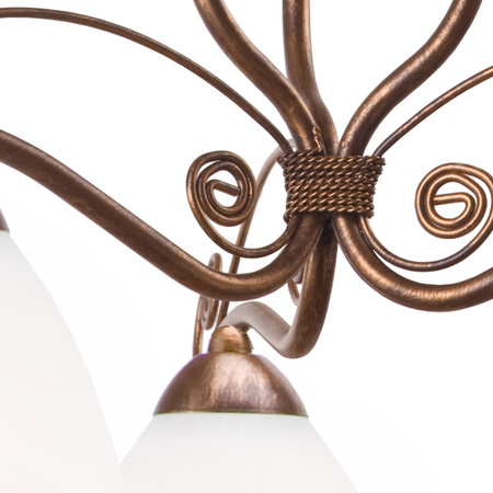 Lampa Sufitowa Wisząca RETRO 3xE27 Biała Drewniana Klasyczna LM-3.51 Lamkur