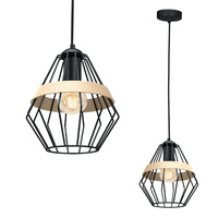 Lampa Wisząca Sufitowa CLIFF Czarna 1xE27 Milagro
