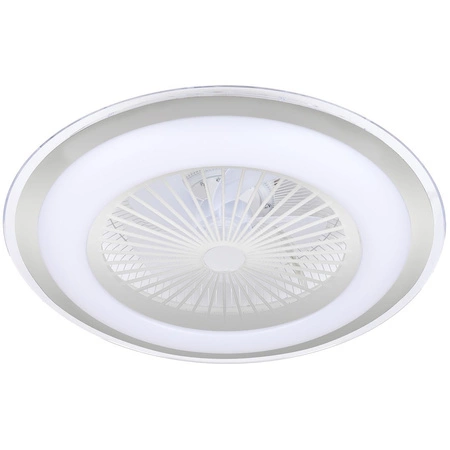 Plafon LED Lampa Sufitowa Natynkowa LED ZONDA Srebrny 48W z wentylatorem Milagro