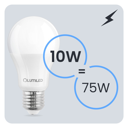6x Żarówka LED E27 A60 10W = 75W 1100lm 3000K Ciepła 260° LUMILED