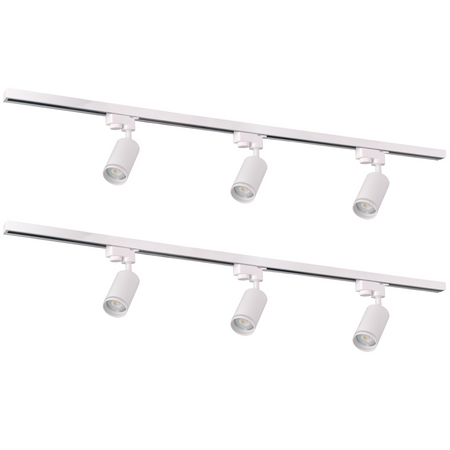 Zestaw Szynowy Szynoprzewód Szyna Listwa 1-Fazowa + 6x Reflektor GU10 Biała PARIS Sanico Goldlux