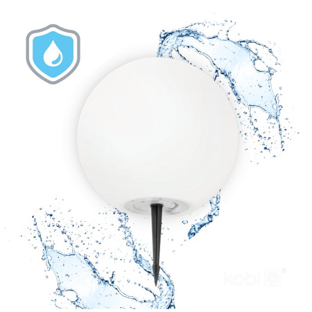 Lampa Solarna Ogrodowa LED 3000K + RGB Wbijana Naziemna Ozdobna Kulka Szpikulec 40cm KOBI